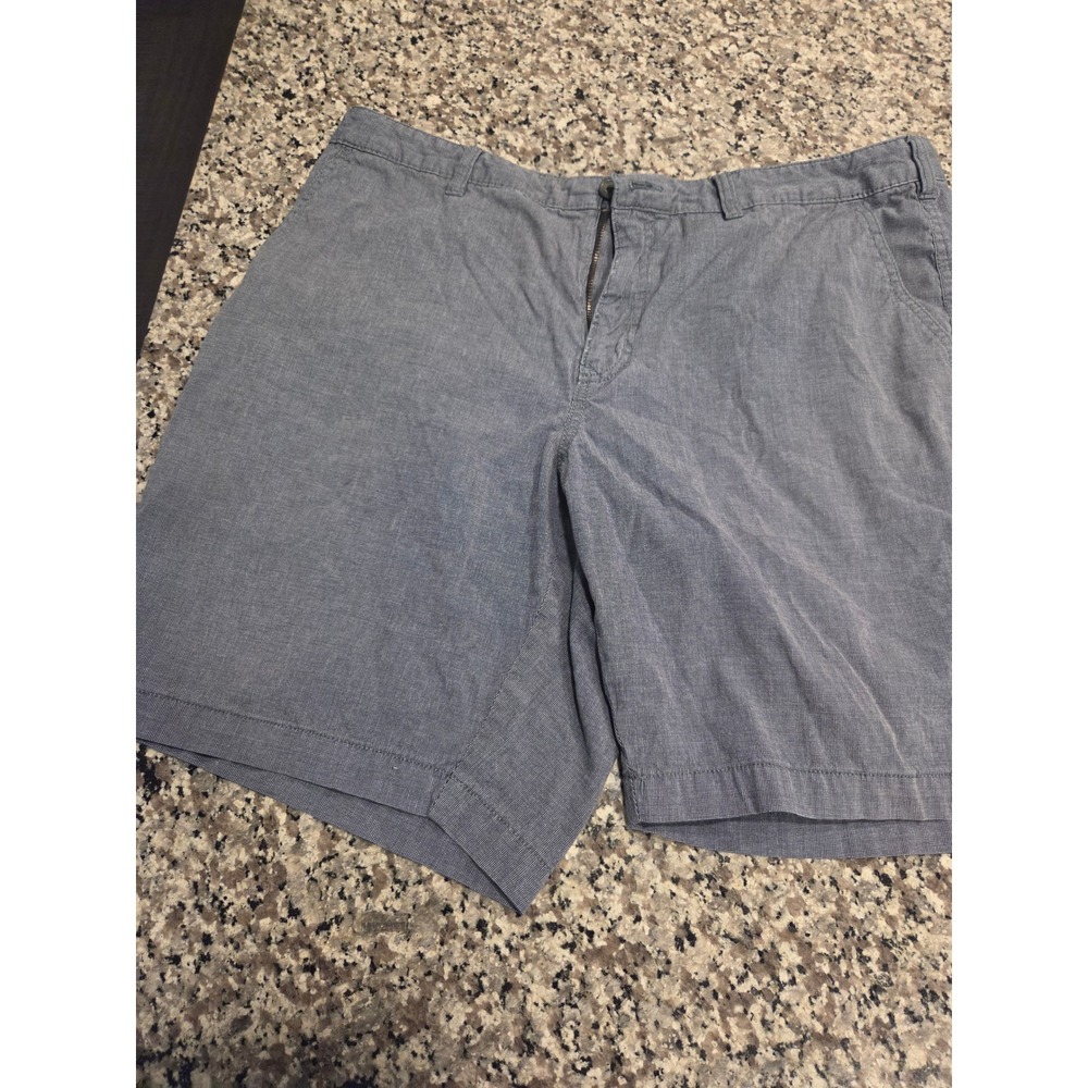 Marc Anthony Mens Slim Fit Blue Cotton Chino Shorts‎ Size 38 Textured Casual